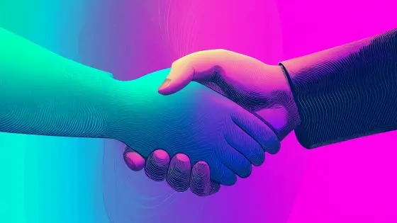 A pharma rep and an HCP shake hands