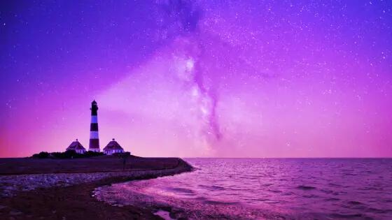 A lighthouse on the shore